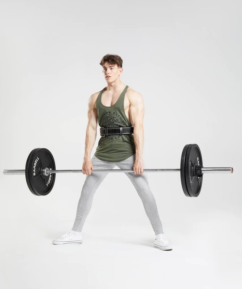 Podkoszulki Gymshark GS x David Laid Stringer Męskie Oliwkowe | PL 781QAH